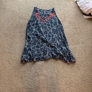 En Creme Navy and Coral Mini Dress